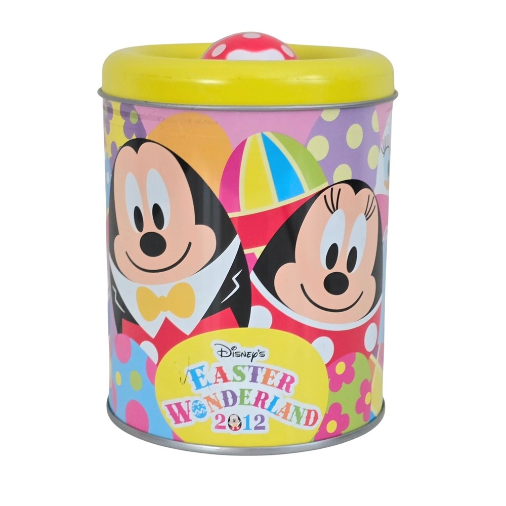Tokyo Disneyland Easter Wonderland 2012 Tin Candy Container Mickey Minnie Donald